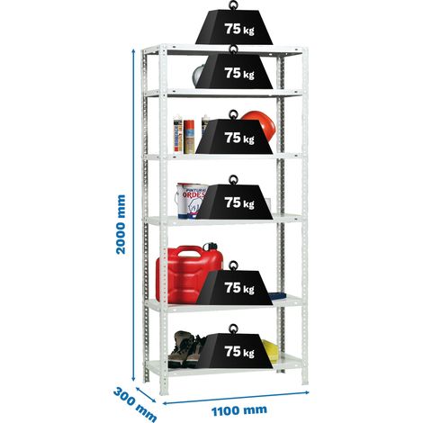 Simonrack Advantage Superplus 6-300 weiße robuste Regal