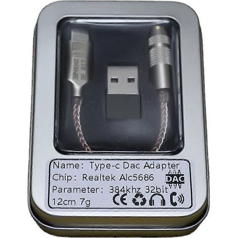ALC5686 DAC USB Type C avec amplificateur pour casque, sortie 3,5 mm, 32 bits/384 kHz, en boîte - Casque USB (1/5)
