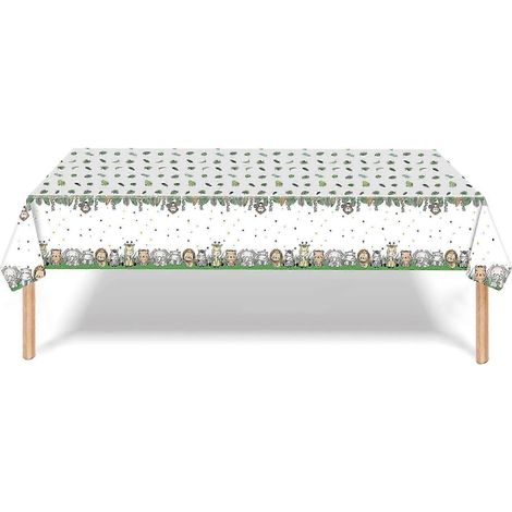 Dschungel Tischdecke, 137 x 274cm Safari Party Tischdecken Einweg Geburtstag Tischdecke Plastik Wasserdicht Rectangulaire Tischdecke fr Kindergeburtstag (1/2)