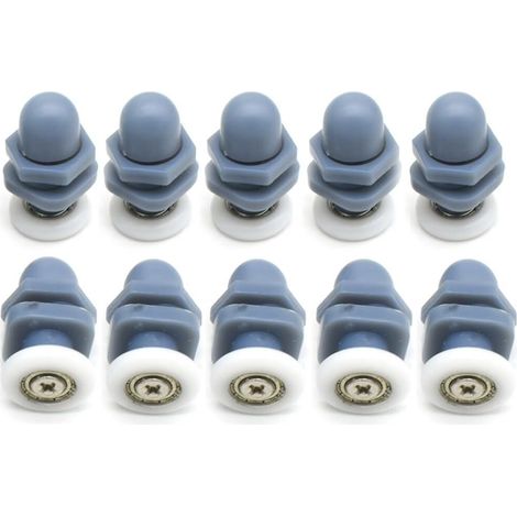 10 Pcs Shower Door Roller Guide Pulley Roller 20mm (Grey 10pcs,20mm) (1/5)