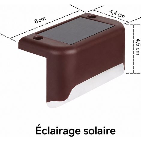 Lampe solaire LED d'extérieur pour clôture boîtier marron lumière chaude réf 2733 13,2 × 9,9 × 5,6 cm 300 g – Livraison gratuite