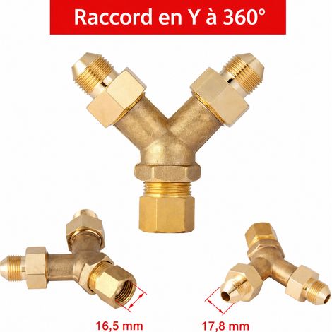 Raccord en T de sortie d'eau en cuivre pour nettoyeur haute pression type 360 360 6 × 3 × 4,5 cm 1 kg – Livraison gratuite