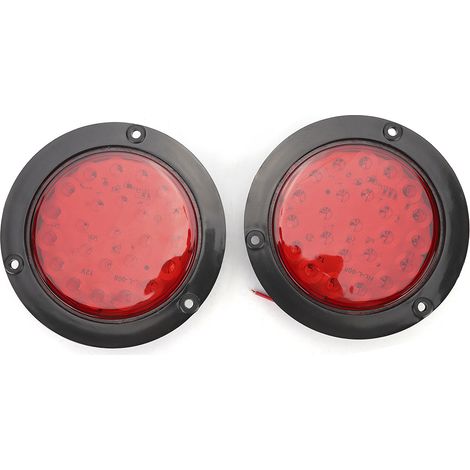 Feux latéraux ronds 2 pièces, 24 LED, étanches IP65, plastique, 10 cm, signalisation remorque camion (1/5)