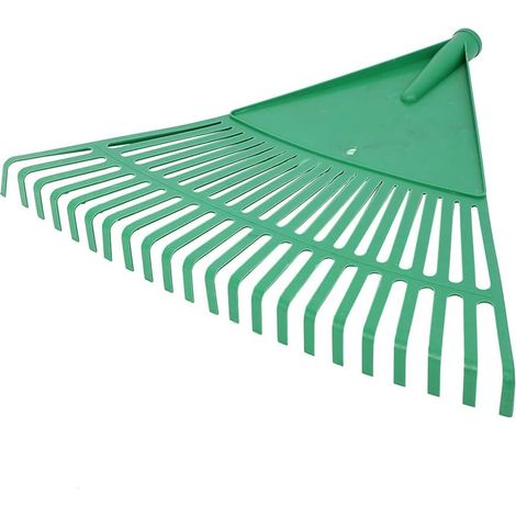 Laubbesen aus Kunststoff – Leichter Rechenkopf zum effizienten Laubsammeln, Rasenpflege und Gartenreinigung – Grün 470 mm/22 Zähne