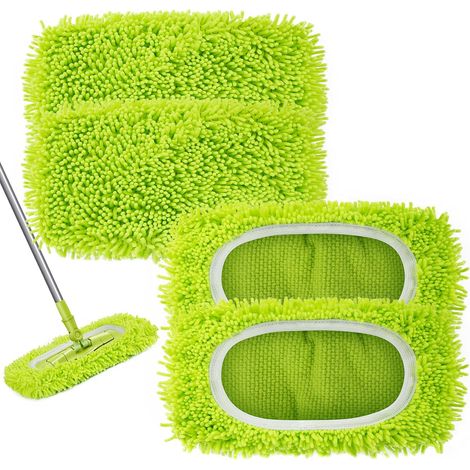 Lingettes sèches en microfibre compatibles avec les lingettes de rechange pour balai Swiffer, pour le nettoyage des parquets. (1/5)