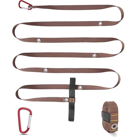 Outdoor-Campingzeltseil, strapazierfähiges Nylon, multifunktional, verstellbare Schnalle, braun, Größe L