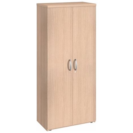 Armoire haute bois chêne clair portes battantes H 182 x L 80 cm Essens - Maxiburo
