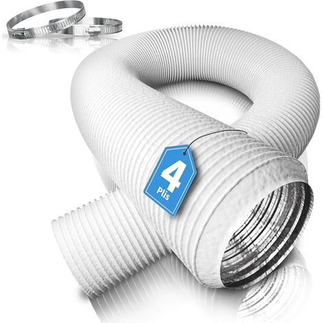 100mm Tuyau de Ventilation Flexible Alu 4 Couches, Conduit d'air Résistant à la Chaleur avec Colliers de Serrage pour Climatiseur Mobile, Sèche-linge, Hotte Aspirante, HVAC 100mm x 3m (1/5)