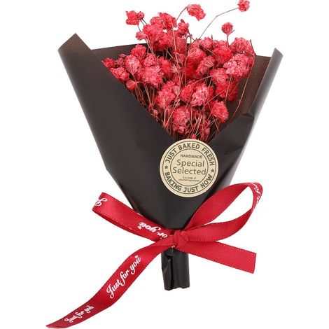 Bouquet de fleurs séchées naturelles mini, décoration de mariage, accessoires photo (Rouge) (1/5)