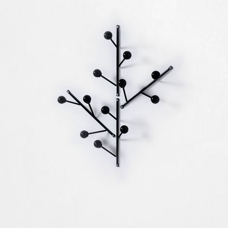 Set 4 porte-manteaux FLEUR noir (1/5)