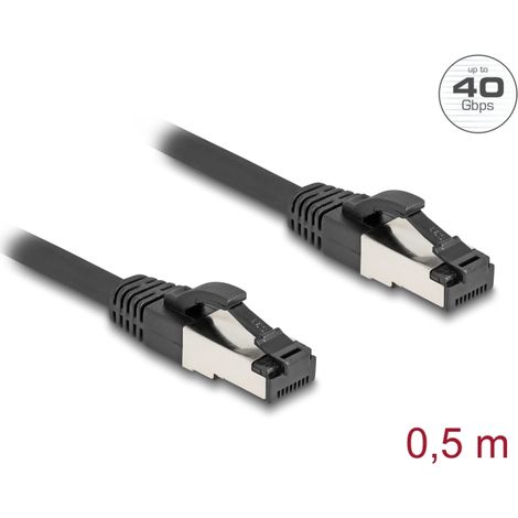 Delock Cable de red RJ45 Cat.8.1 S/FTP, 0,5 m, negro