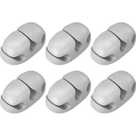 Organisateur de câbles en silicone Healeved, lot 6, avec 1 ou 3 emplacements, auto-adhésif pour