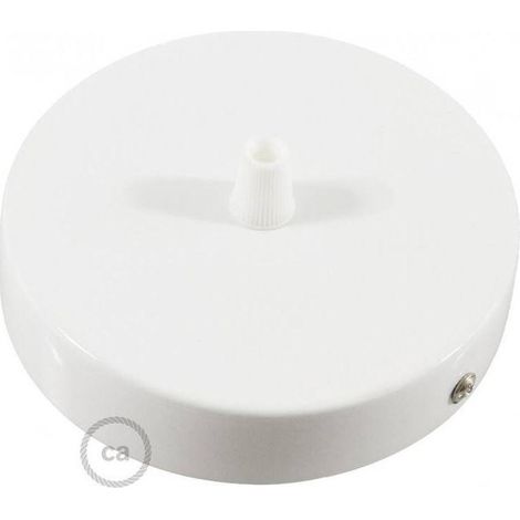 Creative-cables italia kit roseta metÁlica cilÍndrica diÁmetro 12 cm 1 agujero blanco brillante krm57fcvb