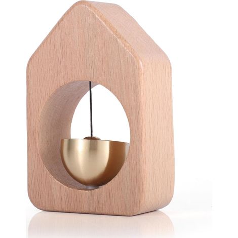 Cloche Commerçant Magnétique Bois, Forme Maison, Ouverture Porte, Magasin/Jardin, Cadeau Crémaillère (1/5)