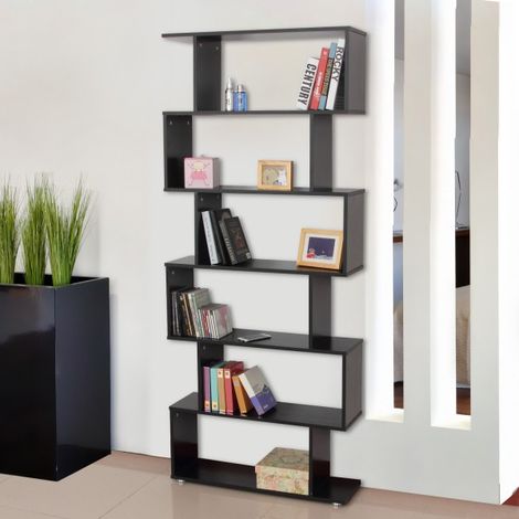 Bibliothèque Etagère noire Zébrure 6 Niveaux (1/5)