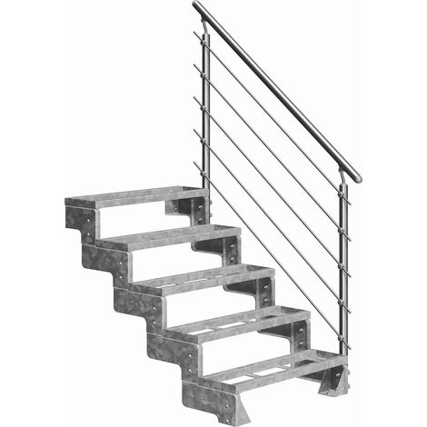 Dolle Außentreppe Gardentop 90-110cm Geschosshöhe mit Einlegerahmen 80cm breit mit Prova-Geländer