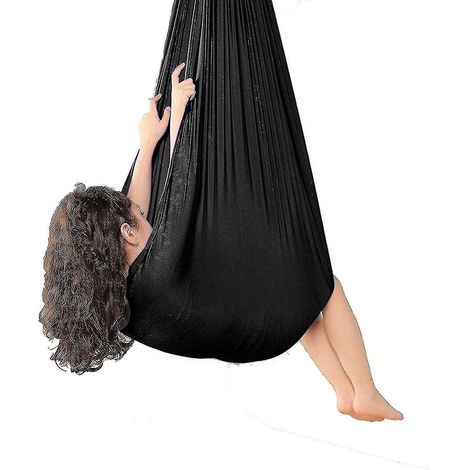 Balançoire sensorielle d'intérieur pour thérapie, compatible avec adultes, enfants et adolescents - 150 x 280 cm - Noir (1/4)