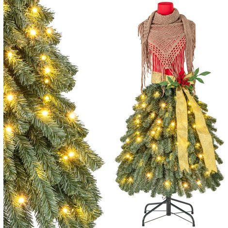Albero di Natale 150cm con manichino preilluminato 248 punte a forma di abito (1/5)