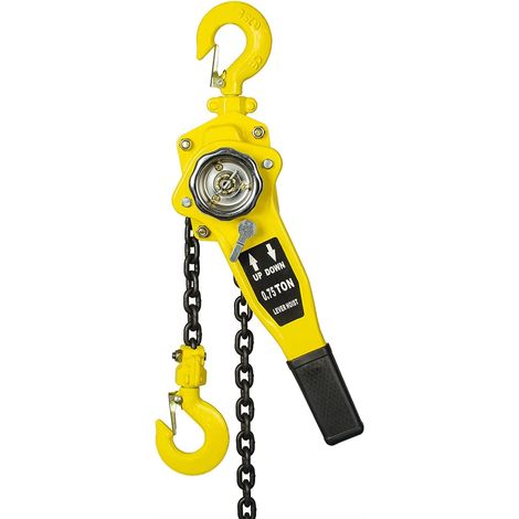 Palan à chaîne manuel - Verrouillage du bras - 1,5 T - Avec rouleau d'extraction - Pour garages d'entrepôt (1/5)
