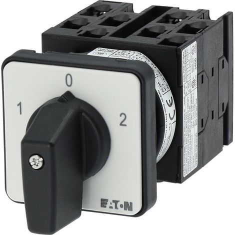 Eaton Umschalter, T0, 20 A, Einbau, 4 Baueinheit(en), Kontakte: 8, 60 °, rastend, mit 0-Stellung, 1-0-2, Abwicklungs Nr (1/5)