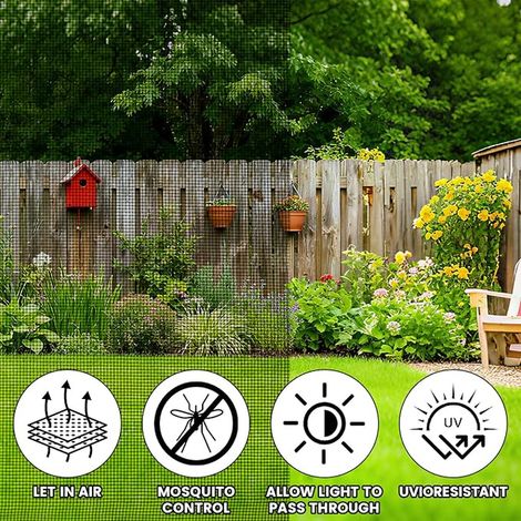 Mosquito Net for Windows, 120 x 250 cm, Fibreglass Window Insect Screen, Can Be Cut to Size, Roll of Mosquito Net for Windows and Window Doors, Black (1/3)