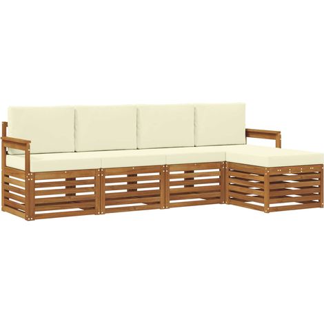 Outdoor Sofa Set 5 pcs Natural and Cream vidaXL (1/5)