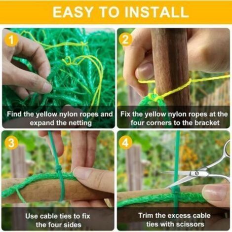 Filet pour Concombre 5 m x 2 m, Filet Jardin Treillis, Filet Plante Grimpante Exterieur, pour Tomates, Plantes Grimpantes Femeo (1/5)