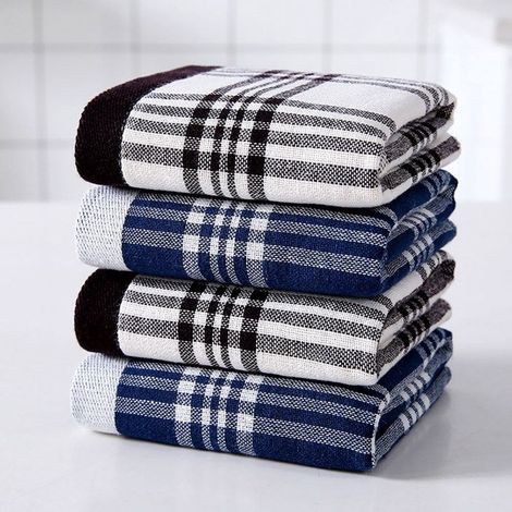 4er-Set Küchentücher 34 x 34 cm - Weiches, kariertes Frottee - Super saugfähige Tücher