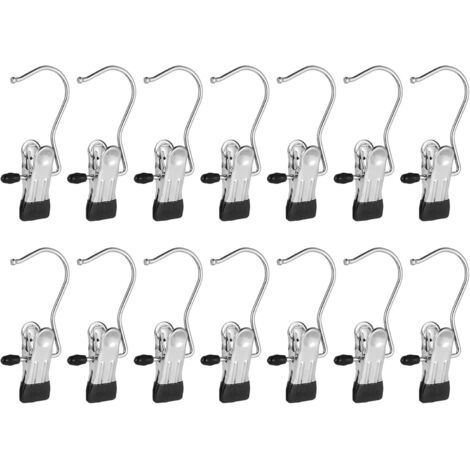 Lot de 30 cintres de bottes, organisateur de leggings pour placard, support de bottes, clip unique permettant d'économiser de l'espace pour jeans, bottes hautes, serviettes (noir) (1/5)