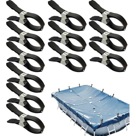 Befestigungselemente für Poolabdeckungen – 12 Stück rutschfeste Stahlbefestigungen (1/5)