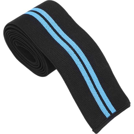 Genouillère de compression ajustable pour musculation et fitness, soutien articulaire pour entraînement des jambes (Noir Bleu) (1/5)
