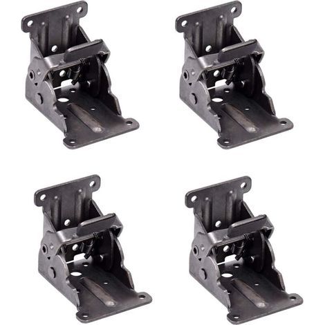 Bisagras autoblocantes, soporte plegable, herrajes para patas y refuerzo de esquina para patas de banco de trabajo plegable (2 juegos) (1/5)