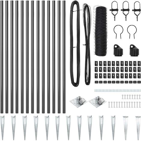 Maison Exclusive - Schweißdrahtzaun mit Spikes 25 x 0,8 m (B x H)