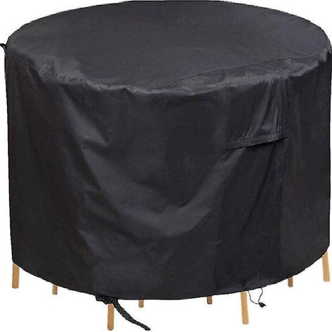 Housse de protection pour mobilier de jardin rond, table ronde, anti-poussière et imperméable - 120 x 75 cm (1/5)