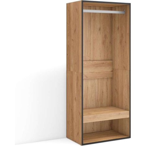 Armario de almacenamiento Casabermeja-01 de 145x60x35 cm con 1 balda, color marrón (1/4)