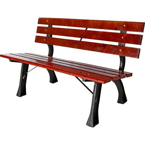 Parkbank aus Eisen und Holz 150cm-MMC4353-150-2-Karton