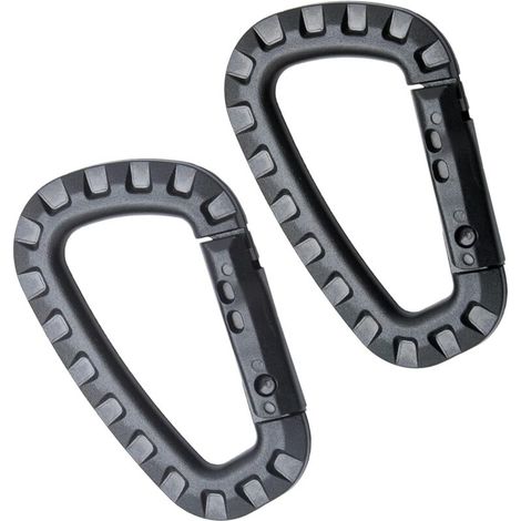 8 Pieces Plastic Carabiner, Tactical Carabiner, Black Carabiner, D-Shaped, (Black) 8.455cm (1/5)