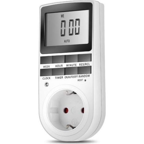Prise Programmable Digitale Minuterie Numérique Journalier Programmateur Prise Electrique avec Ecran LCD et Mode Aléatoire (1/3)