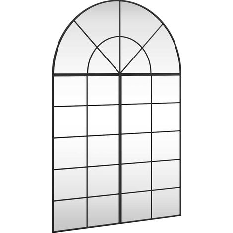Maison Exclusive - Wandspiegel Schwarz 100x150 cm Gewölbt Eisen (1/5)