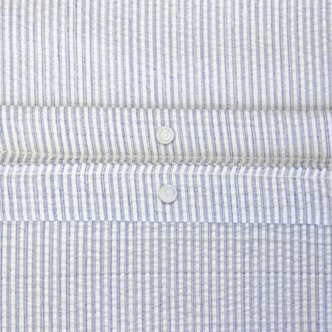 Set biancheria da letto in microfibra a righe blu, 2 posti