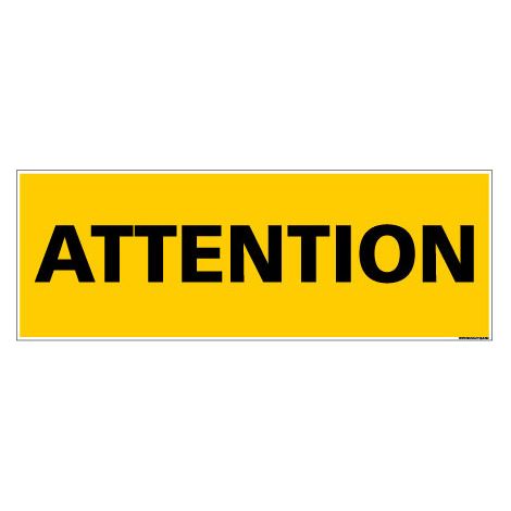 Panneau de Signalisation ATTENTION (C1138) - Adhésif - 210 x 75 mm