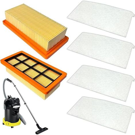 2 filtres plats plissés KFI7420 et 4 filtres à air KFI 7520 compatibles avec l'aspirateur Kärcher 1.629-731.0 AD4, AD4 Premium Ash. (1/5)