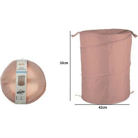 TrAdE Shop Traesio - Cesto Contenitore Porta Biancheria Bucato Giochi Pieghevole 42 X 50cm Rosa 79851 -