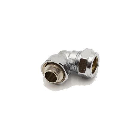 PrimaPlus Chrome Compression Bent Tap Connector 15mm x 1/2" (1/3)