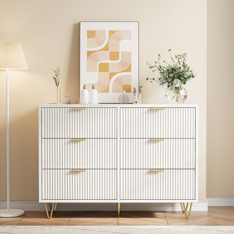 JOOKGBD-100x34x73cm Kommode mit Schubladen,Sideboard,Schminktisch,Schlafzimmerkommode,Mehrzweckschrank,Aufbewahrungsschrank mit Schubladen,für Schlafzimmer, Wohnzimmer,Flur,Holz,Weiß