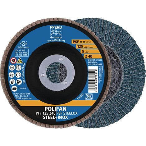 Disque à lamelles D.125mm K.40 fl.VA (INOX) ZK Z PFERD (Par 10)