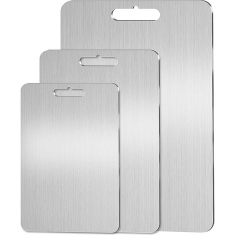 Planche à découper 100 % titane pur – Tapis de cuisine hygiénique double face, d'une durabilité de qualité médicale et offrant une résistance bactérienne avancée