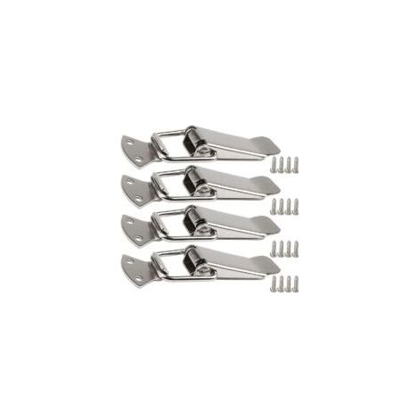 10 Stück Edelstahl-Spannriegel mit Schrauben, 56-mm-Hebelverschluss, federbelasteter Knebelverschluss, Klemmclip, Kastenverschluss, abschließbare Kappe für Werkzeugkasten