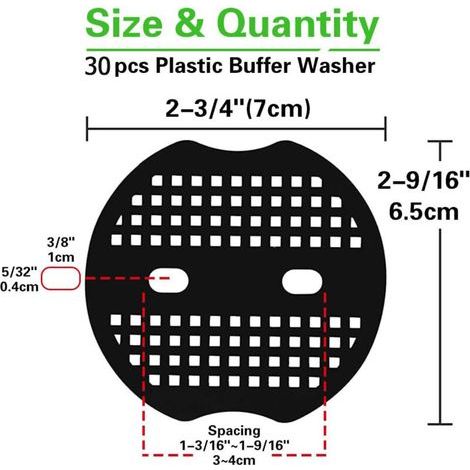 Kunststoffscheiben für Mulchhaken – 30er-Packung – 7 x 6,5 cm – Wetterfest – Befestigt Planen effektiv (1/5)