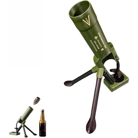 Ouvre-bouteille mortier 51 mm — Tire-bouchon — Ouvre-bouteille original à ouverture par simple pression — Utilisation mains libres — Convient aux bouteilles de bière et de soda de 300 ml (12 oz) — Ver (1/5)